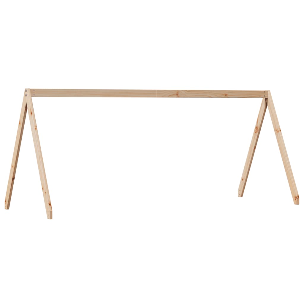 tömör fenyőfa magasított ágy tetővel 75 x 190 cm