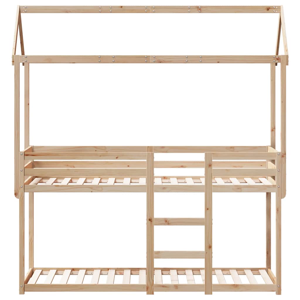 tömör fenyőfa emeletes ágy matrac nélkül 90 x 200 cm