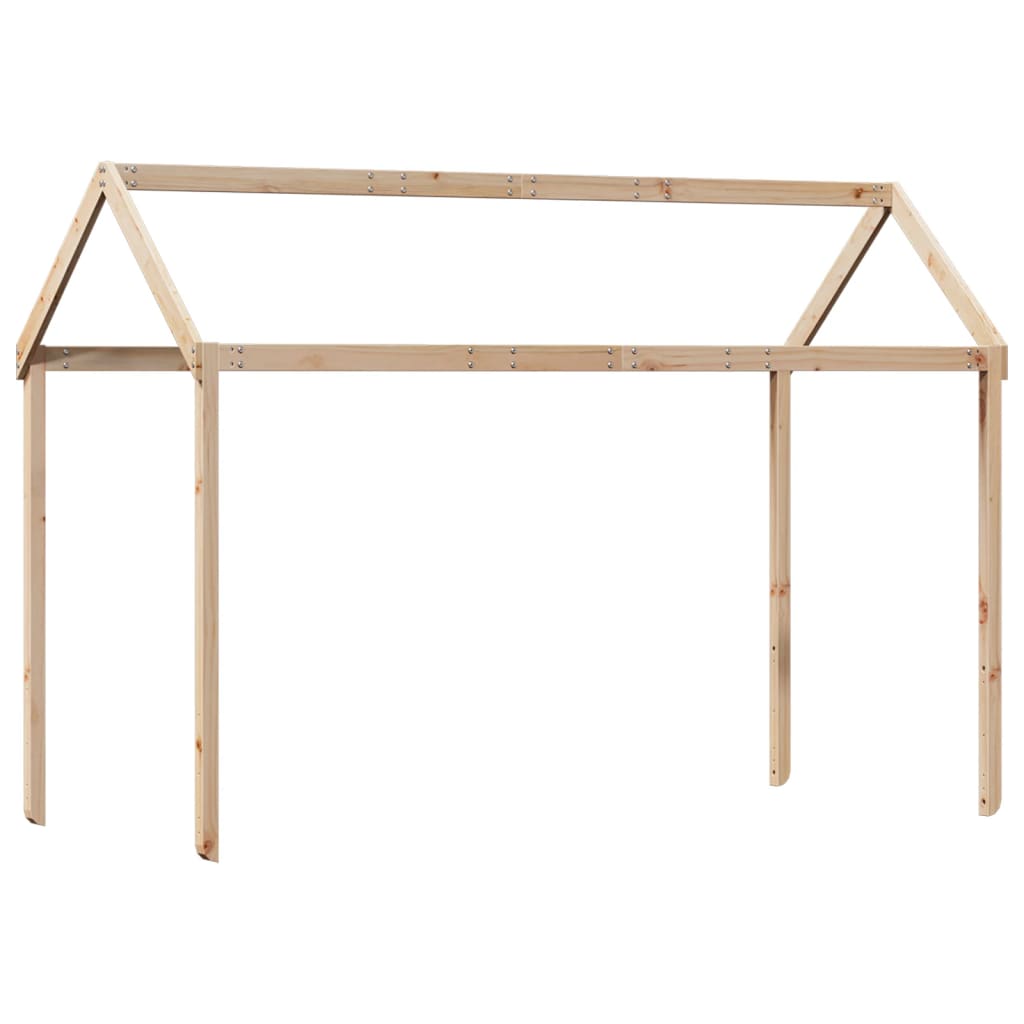 tömör fenyőfa ágy emelettel és tetővel 80 x 200 cm