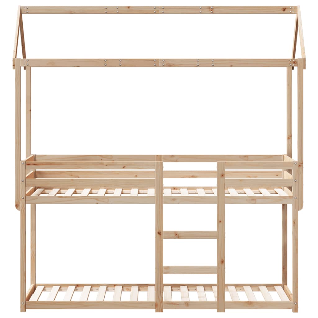 tömör fenyőfa emeletes ágy matrac nélkül 90 x 190 cm