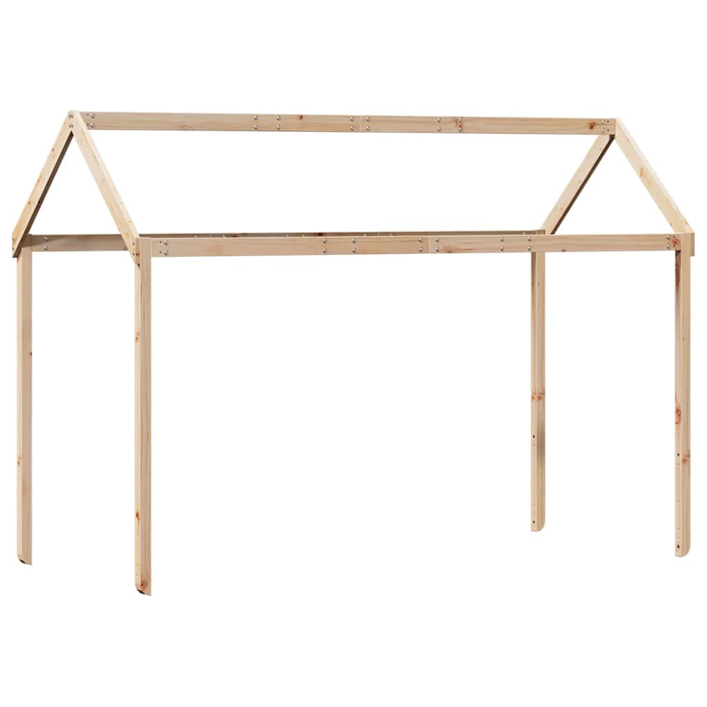 tömör fenyőfa magasított ágy tetővel 80 x 200 cm