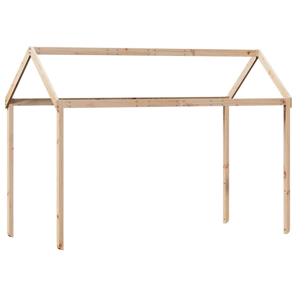 tömör fenyőfa magasított ágy tetővel 90 x 190 cm