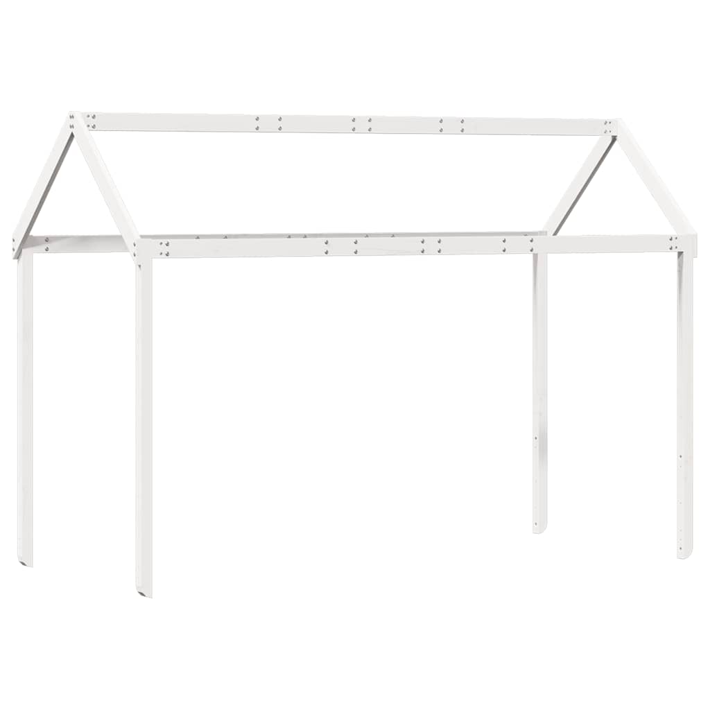 fehér tömör fenyőfa magasított ágy tetővel 90 x 190 cm