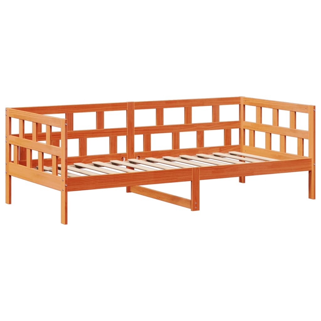 viaszbarna tömör fenyőfa kanapéágy tetővel 80 x 200 cm