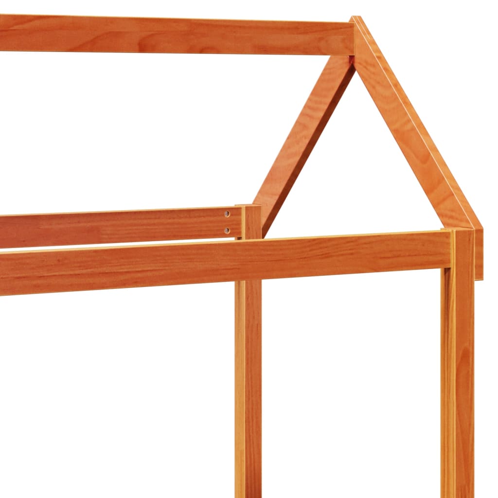 viaszbarna tömör fenyőfa kanapéágyszett tetővel 90 x 200 cm