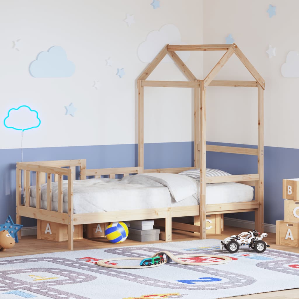 tömör fenyőfa kanapéágy tetővel 80 x 200 cm