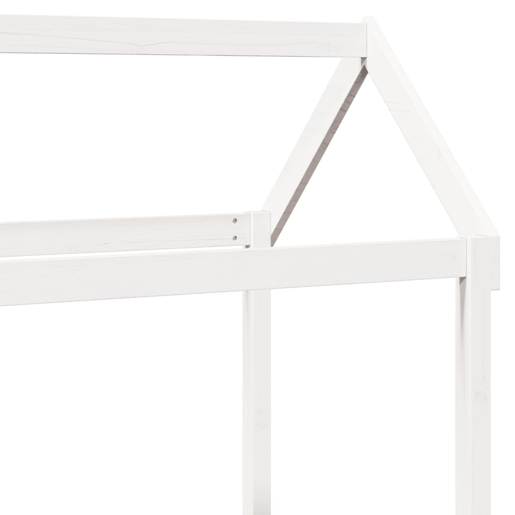 fehér tömör fenyőfa kanapéágy és pad tetővel 80 x 200 cm