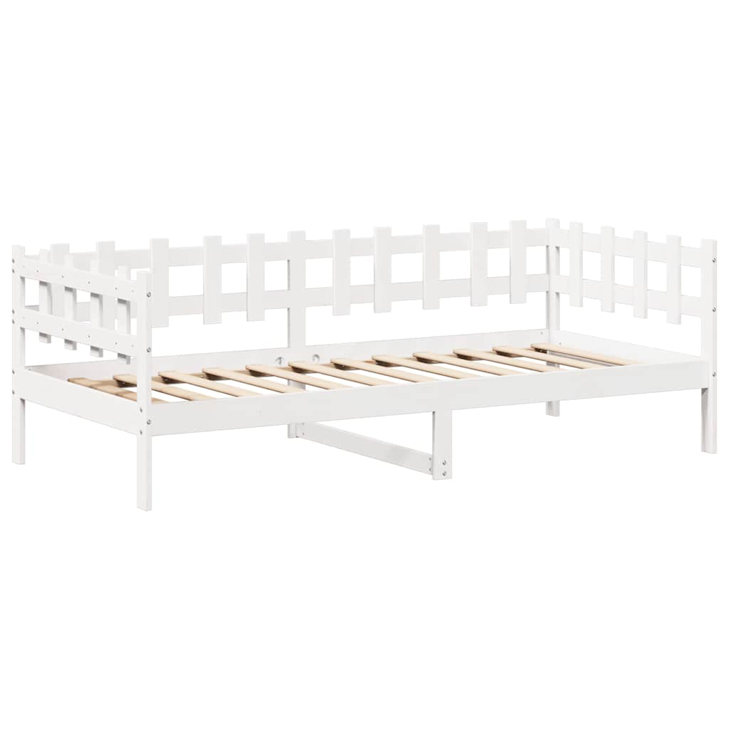 fehér tömör fenyőfa kanapéágy tetővel 80 x 200 cm