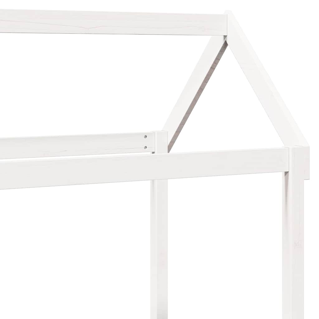 fehér tömör fenyőfa kanapéágy és pad tetővel 80 x 200 cm