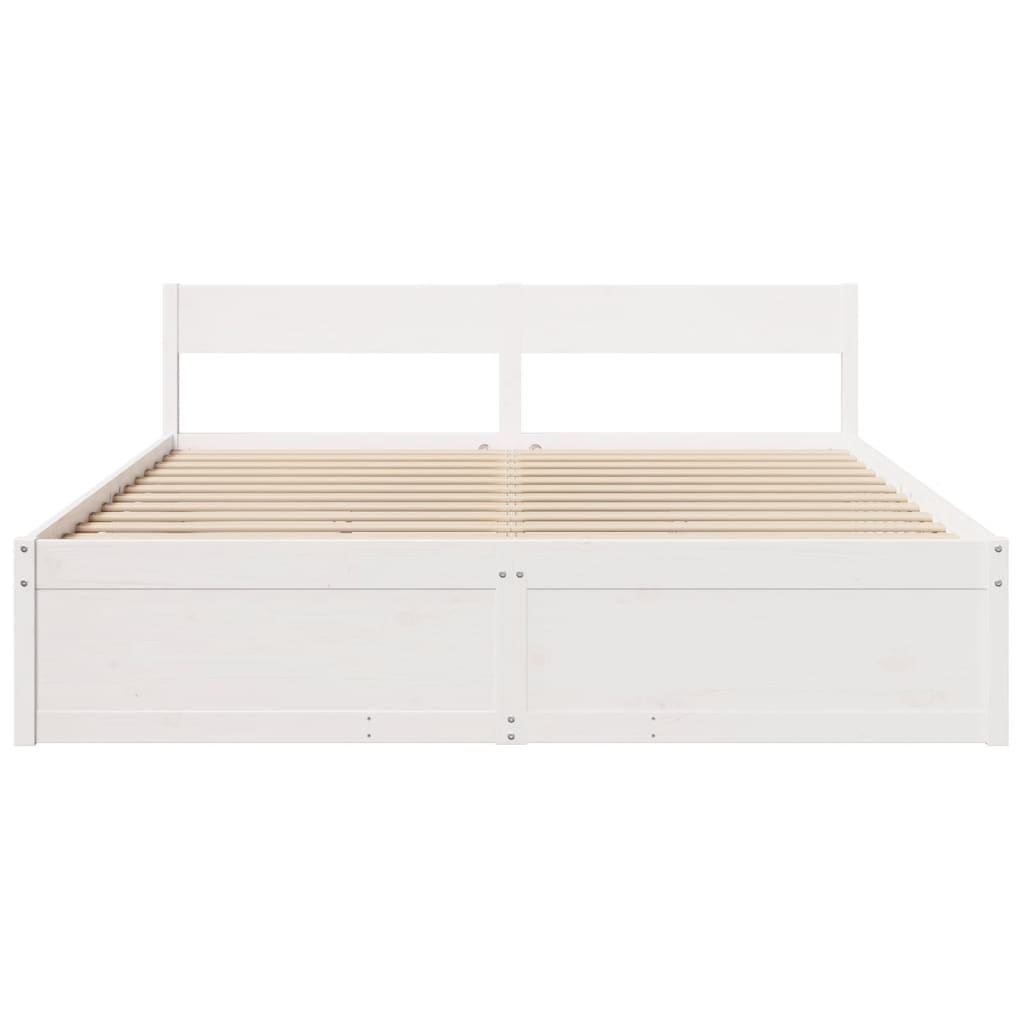 fehér tömör fenyőfa ágy matrac nélkül 200 x 200 cm