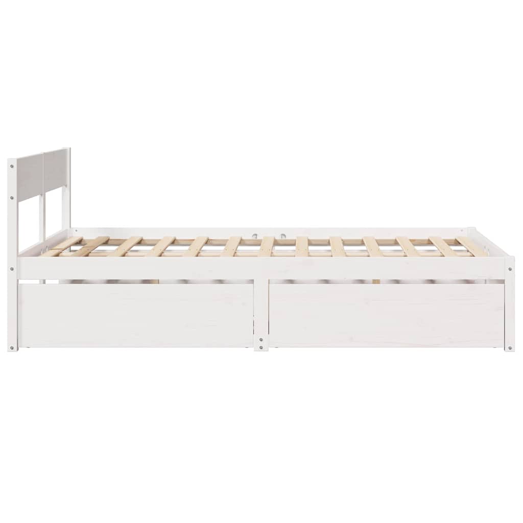 fehér tömör fenyőfa ágy matrac nélkül 120 x 190 cm