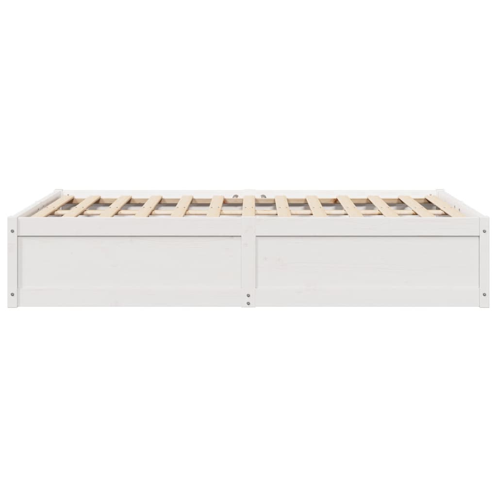 fehér tömör fenyőfa ágy matrac nélkül 135 x 190 cm