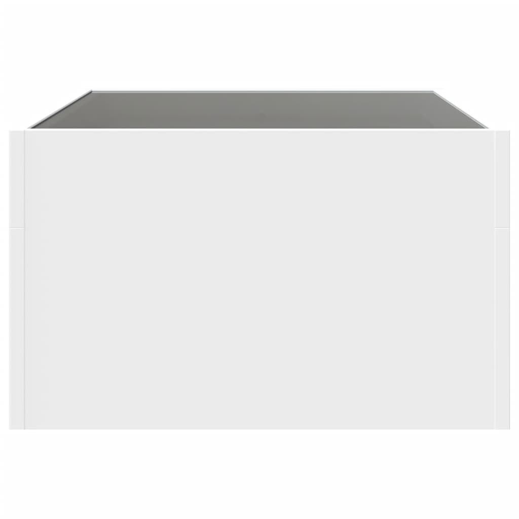 fehér végtelen hatású LED-es dohányzóasztal 70 x 50 x 30 cm