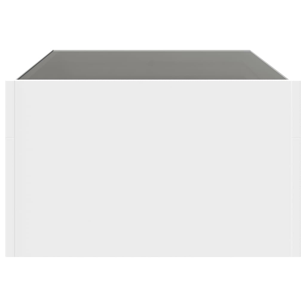 fehér végtelen hatású LED-es dohányzóasztal 90 x 50 x 30 cm