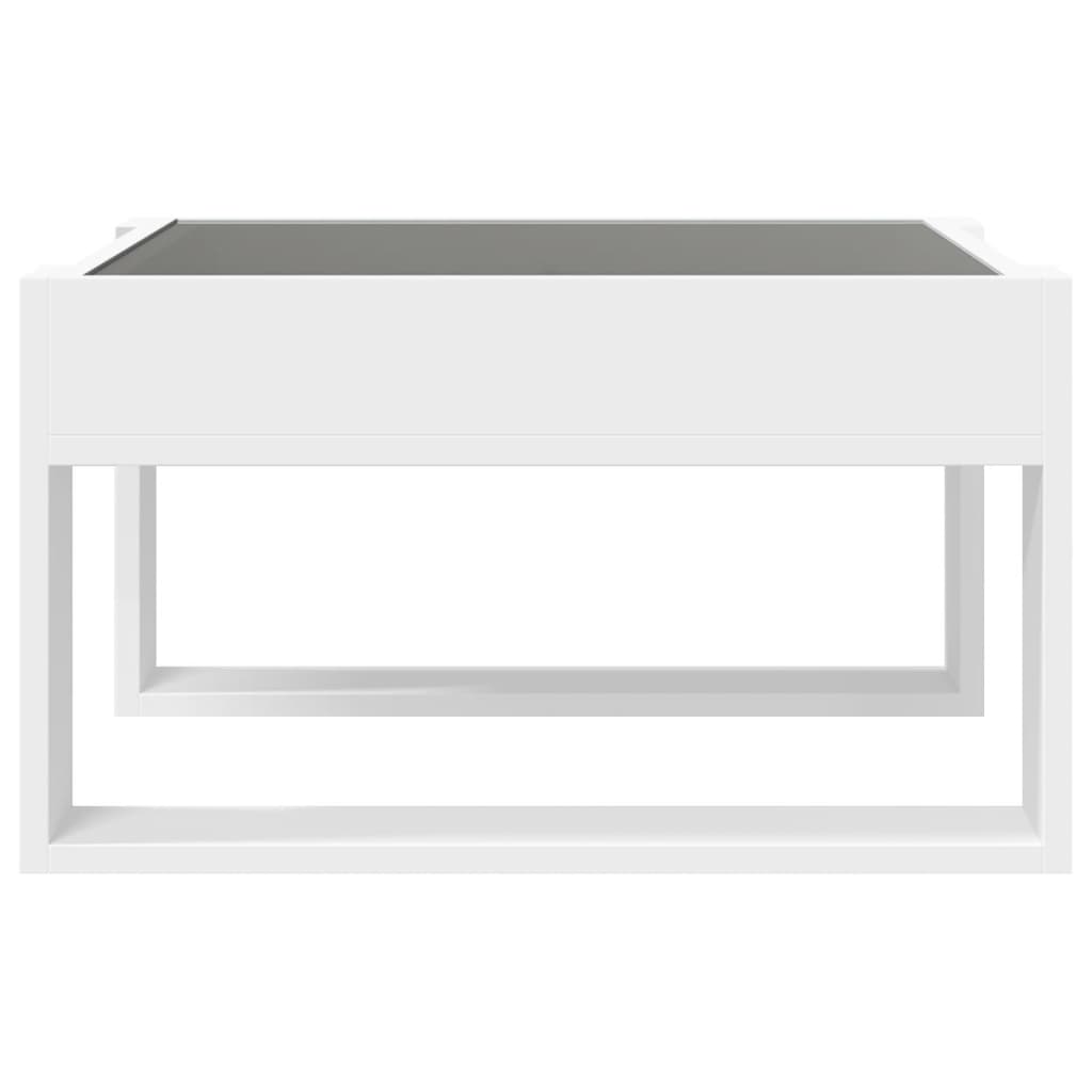 fehér végtelen hatású LED-es dohányzóasztal 50 x 53 x 30 cm