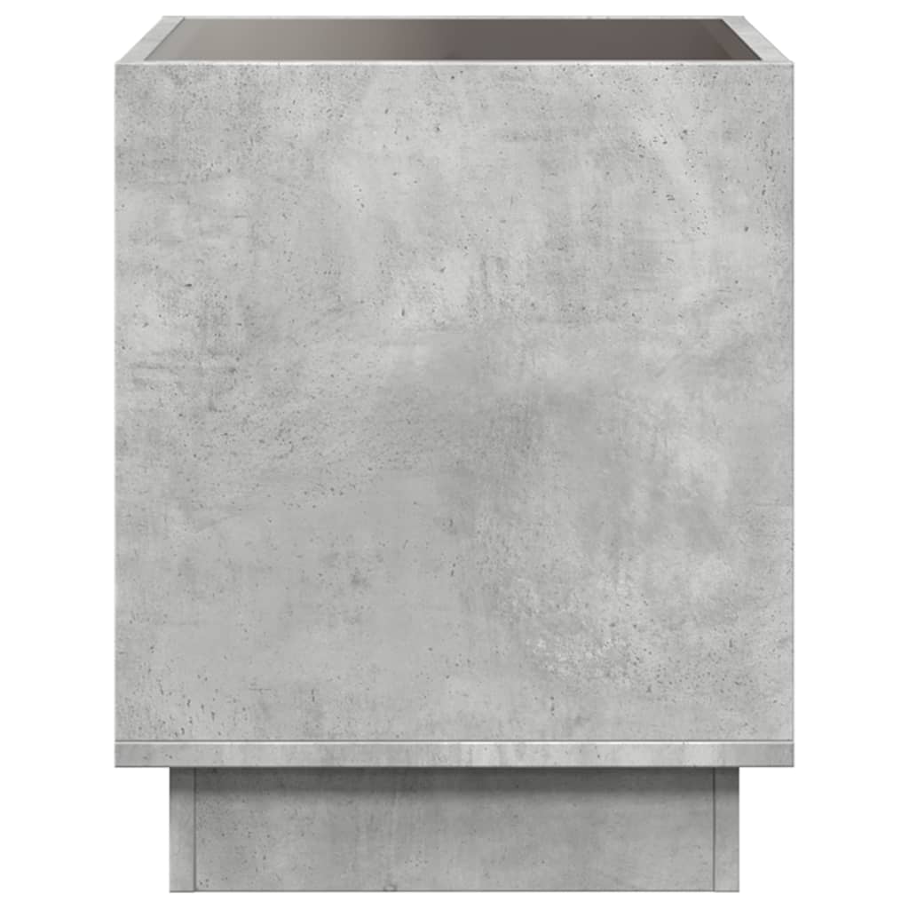 betonszürke végtelen hatású LED-es dohányzóasztal 40x40x50 cm