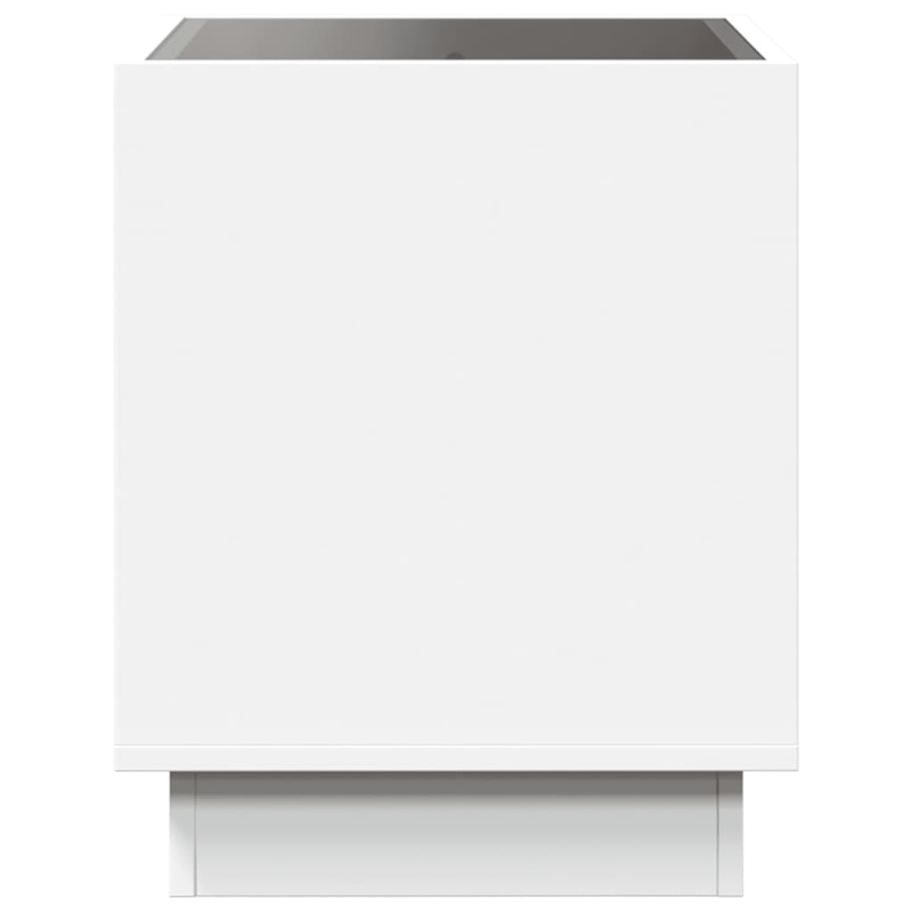 fehér végtelen hatású LED-es dohányzóasztal 50 x 50 x 50 cm