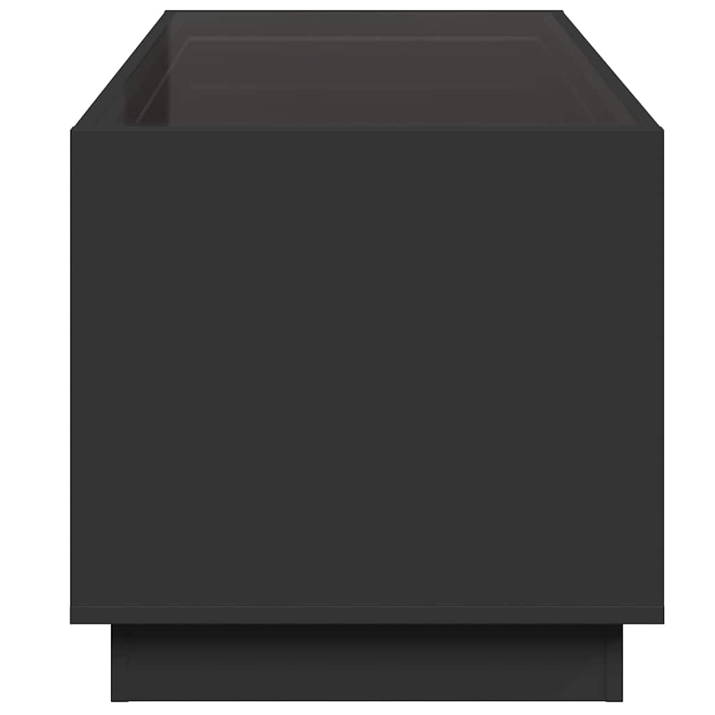 fekete végtelen hatású LED-es dohányzóasztal 70 x 50 x 50 cm