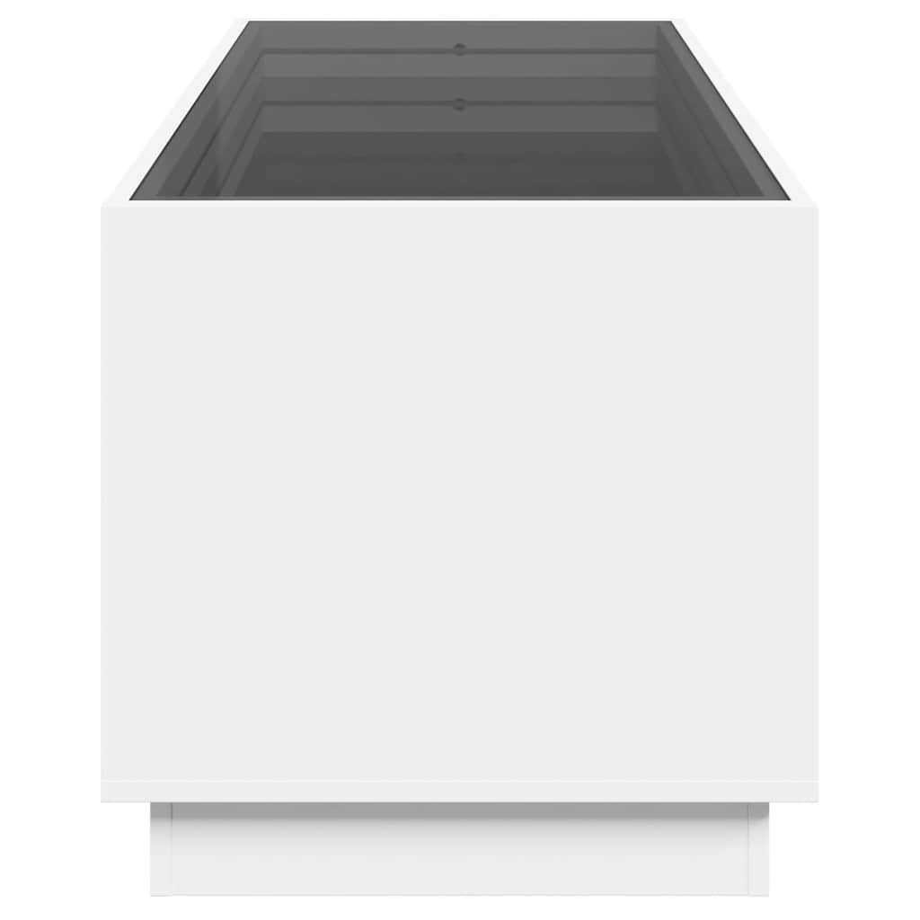 fehér végtelen hatású LED-es dohányzóasztal 70 x 50 x 50 cm