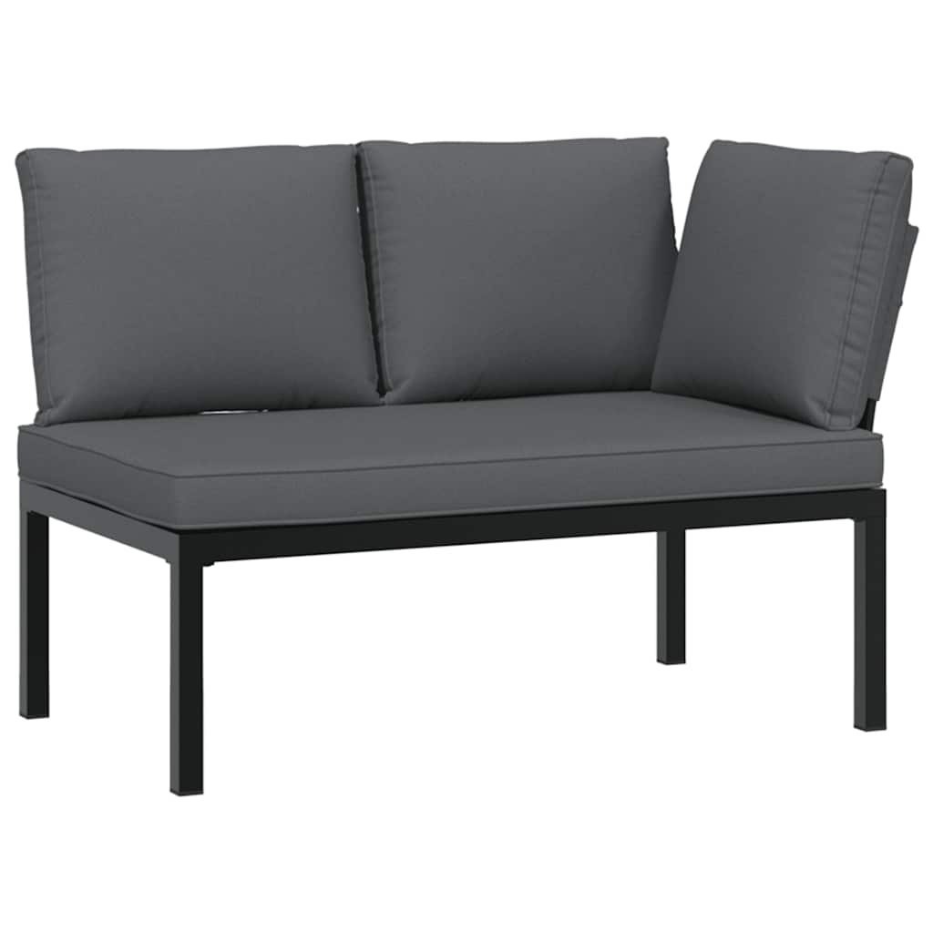 7 részes fekete alumínium kerti ülőgarnitúra párnával