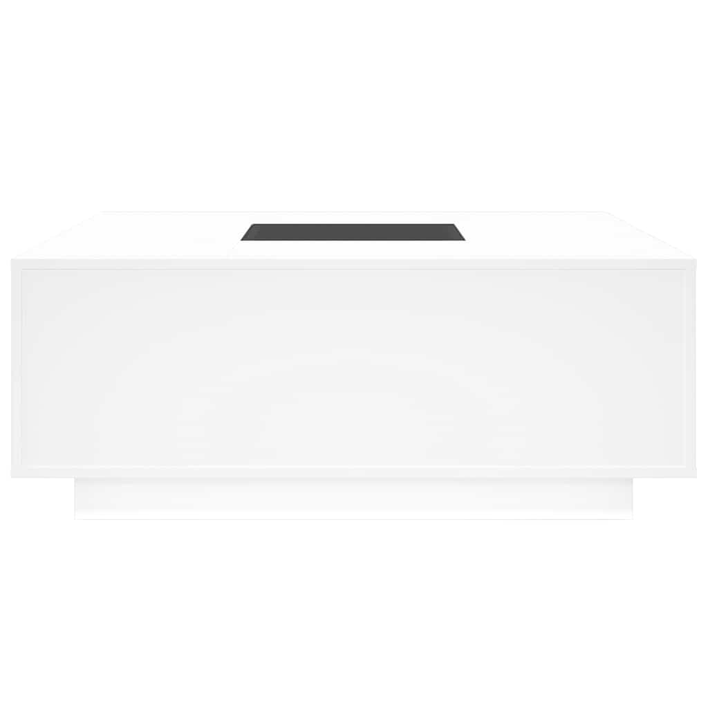 fehér végtelen hatású LED-es dohányzóasztal 100 x 100 x 40 cm