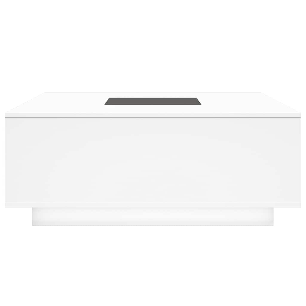 fehér végtelen hatású LED-es dohányzóasztal 100 x 100 x 40 cm