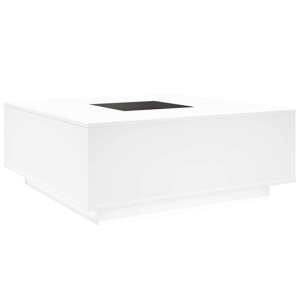 fehér végtelen hatású LED-es dohányzóasztal 100 x 100 x 40 cm