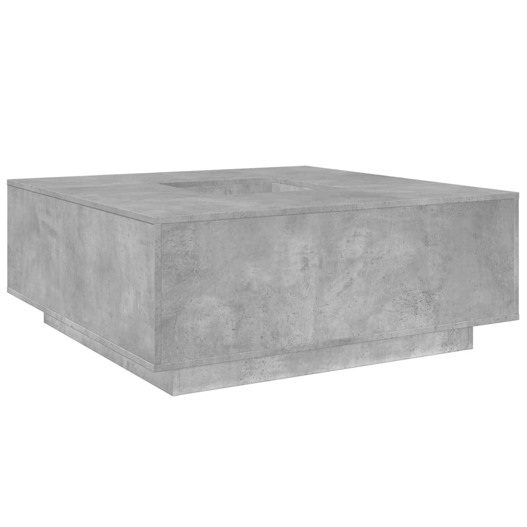 betonszürke szerelt fa dohányzóasztal 100x100x40 cm