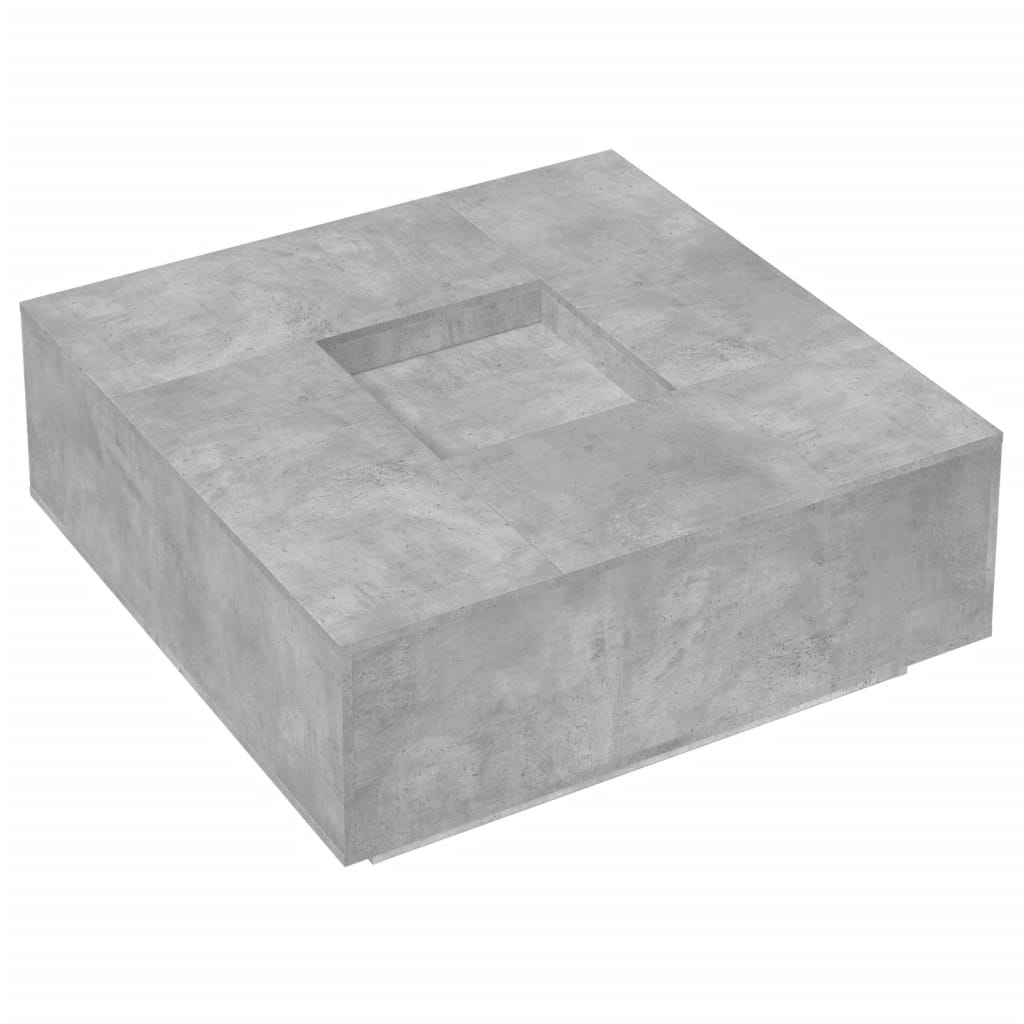 betonszürke szerelt fa dohányzóasztal 100x100x40 cm