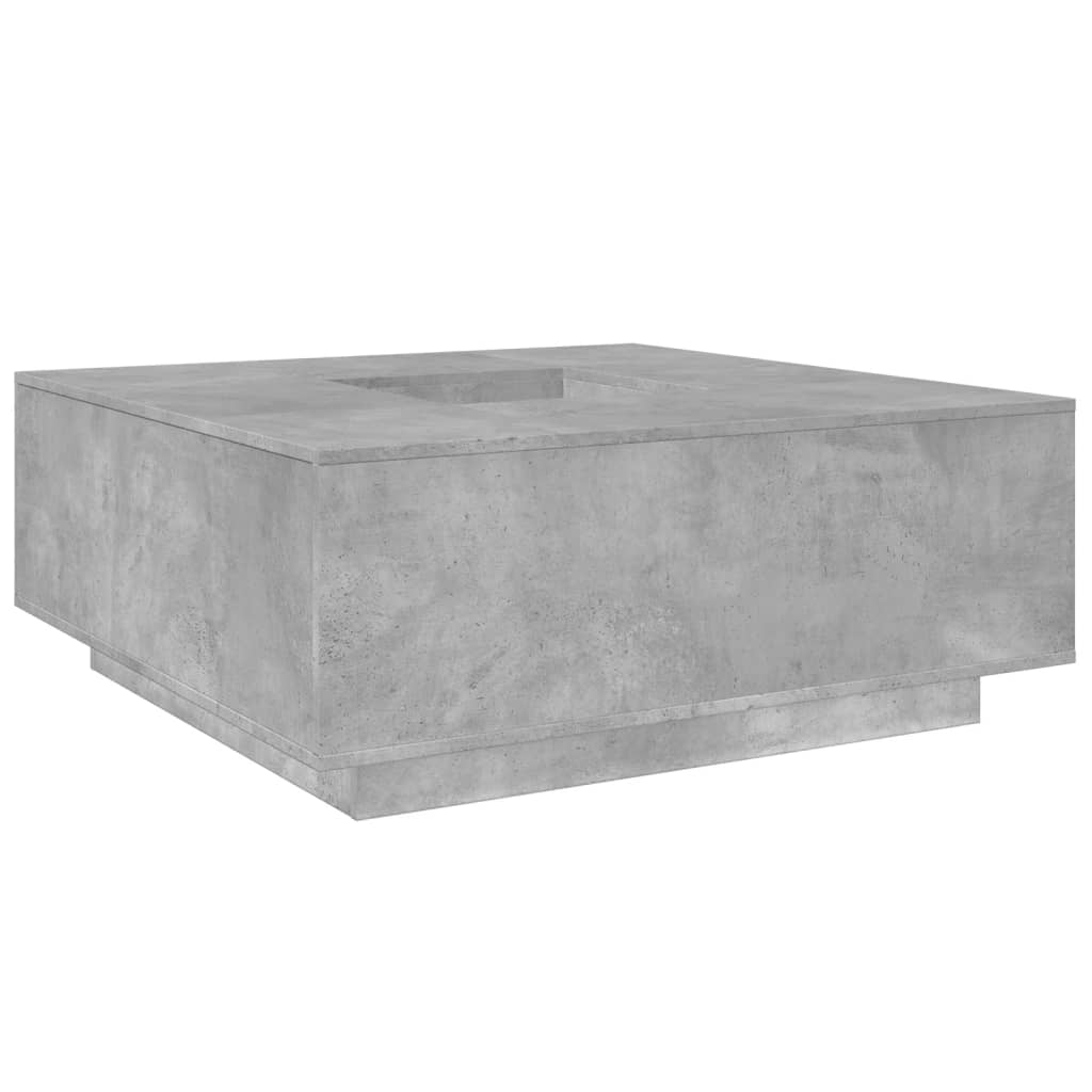 betonszürke szerelt fa dohányzóasztal 100x100x40 cm