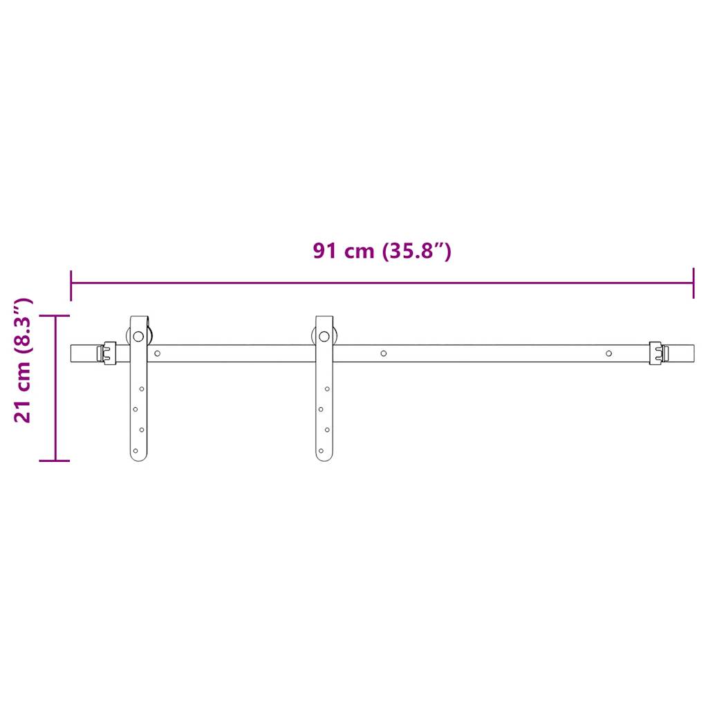 Tolószekrény ajtókészlet 91 cm szénacél