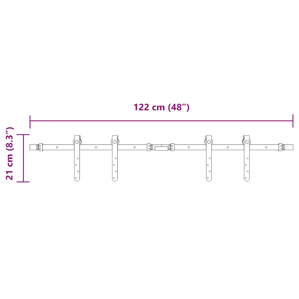 Tolószekrény ajtókészlet 122 cm szénacél