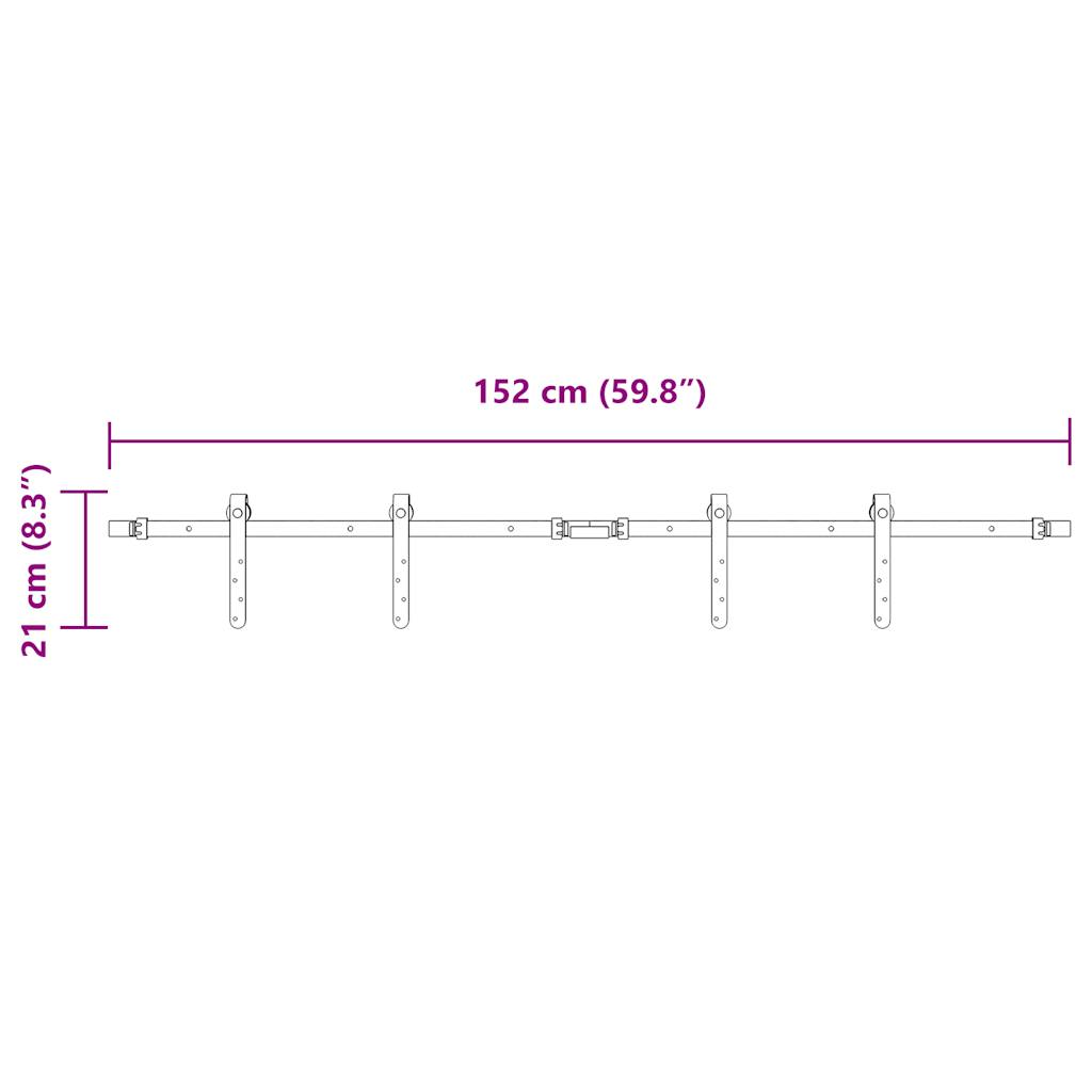 Tolószekrény ajtókészlet 152 cm szénacél