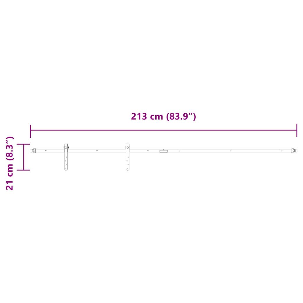 Tolószekrény ajtókészlet 213 cm szénacél