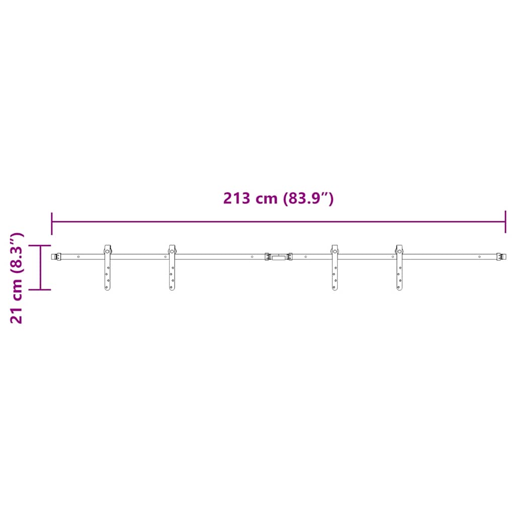 Tolószekrény ajtókészlet 213 cm szénacél