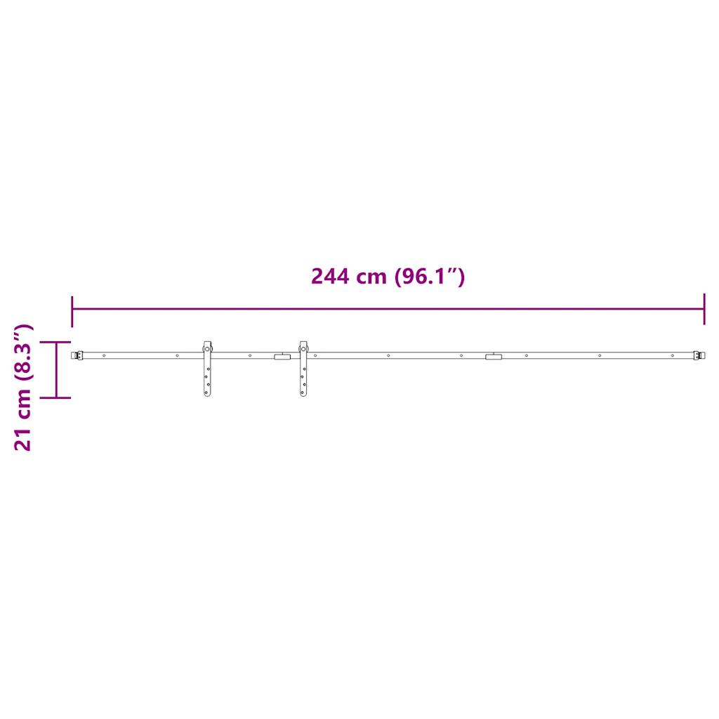 Tolószekrény ajtókészlet 244 cm szénacél