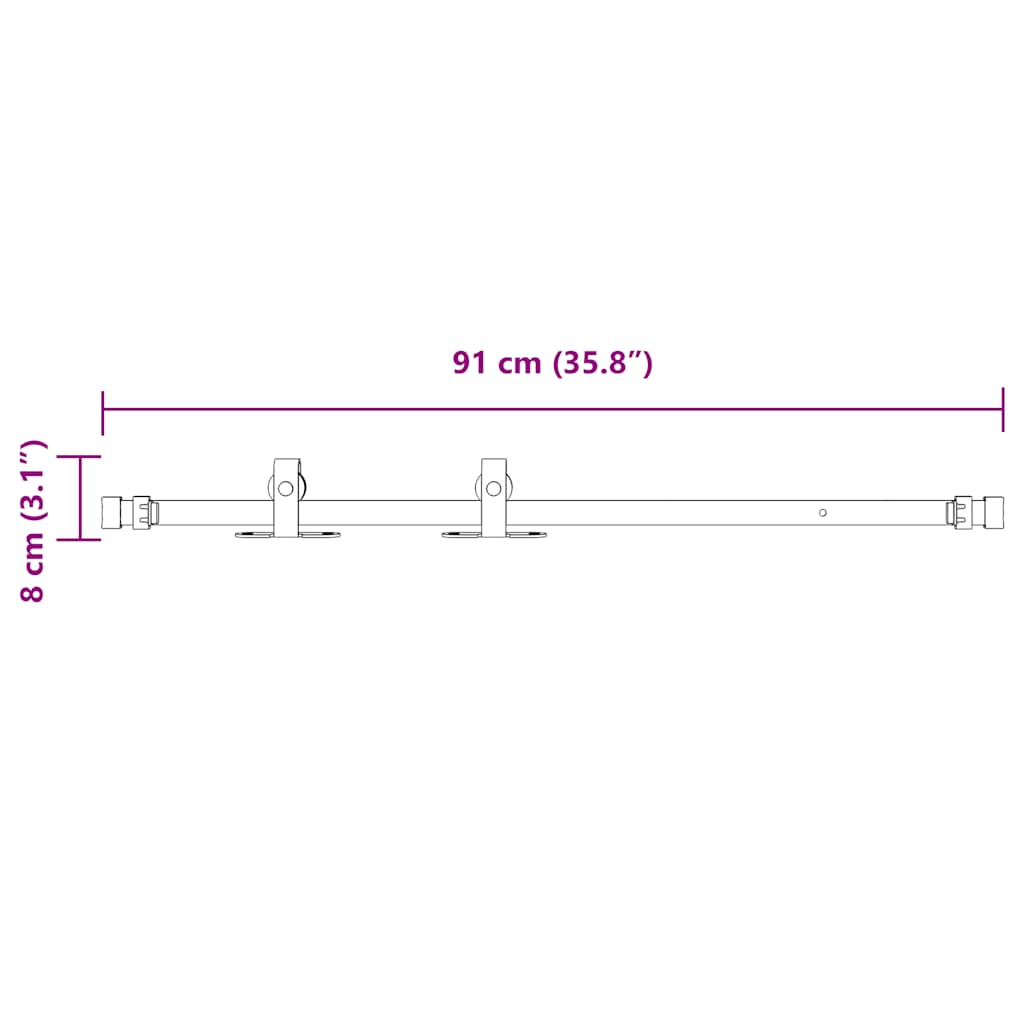 Tolószekrény ajtókészlet 91 cm szénacél