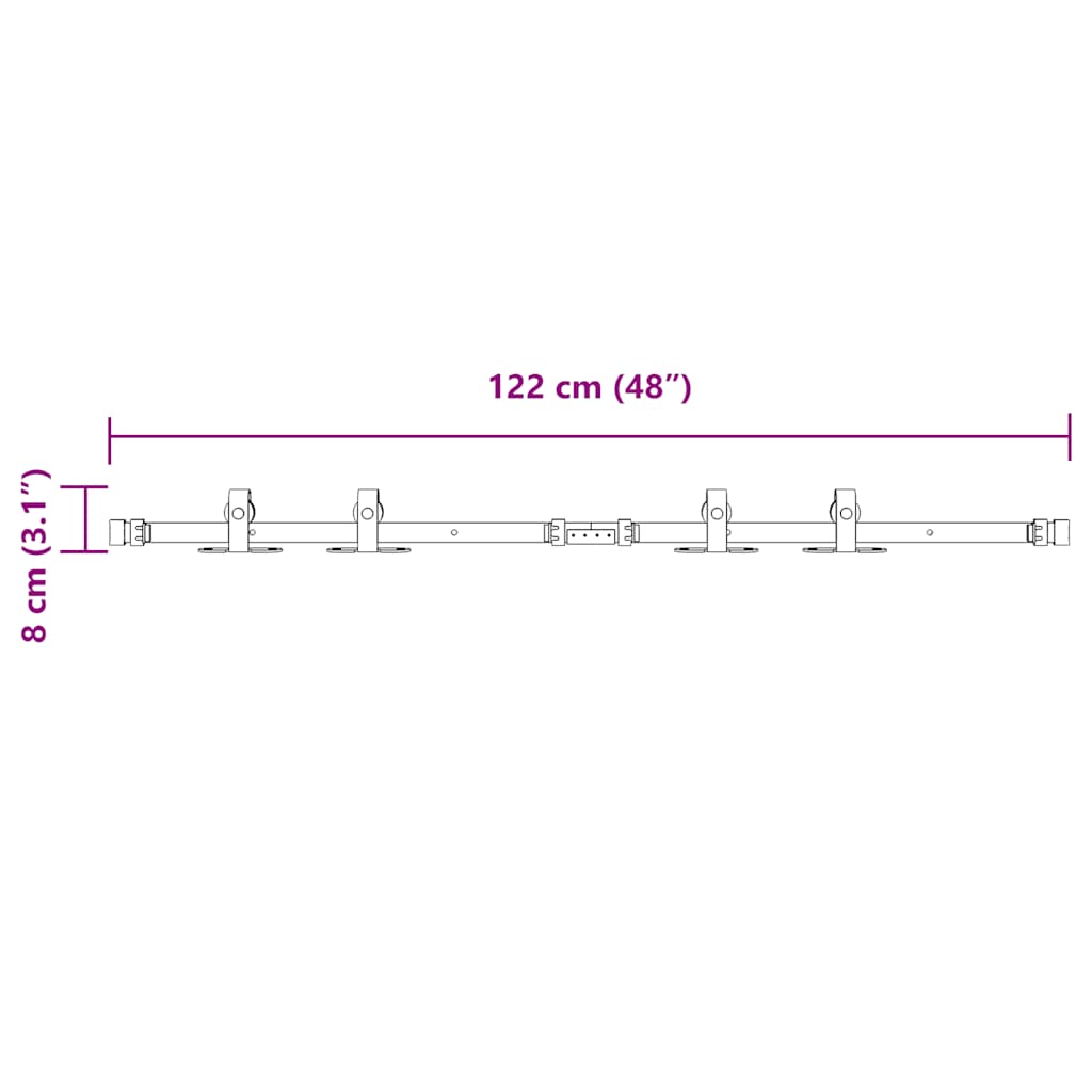 Tolószekrény ajtókészlet 122 cm szénacél
