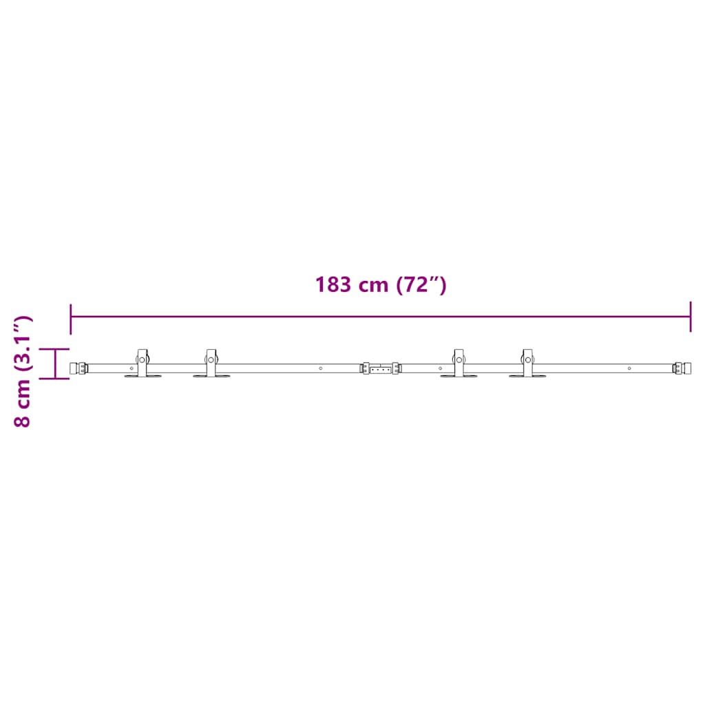 Tolószekrény ajtókészlet 183 cm szénacél