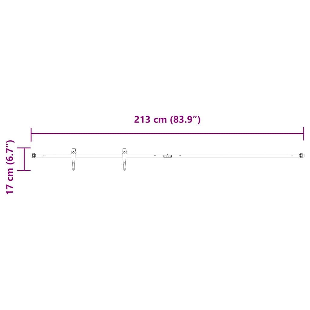 Tolószekrény ajtókészlet 213 cm szénacél