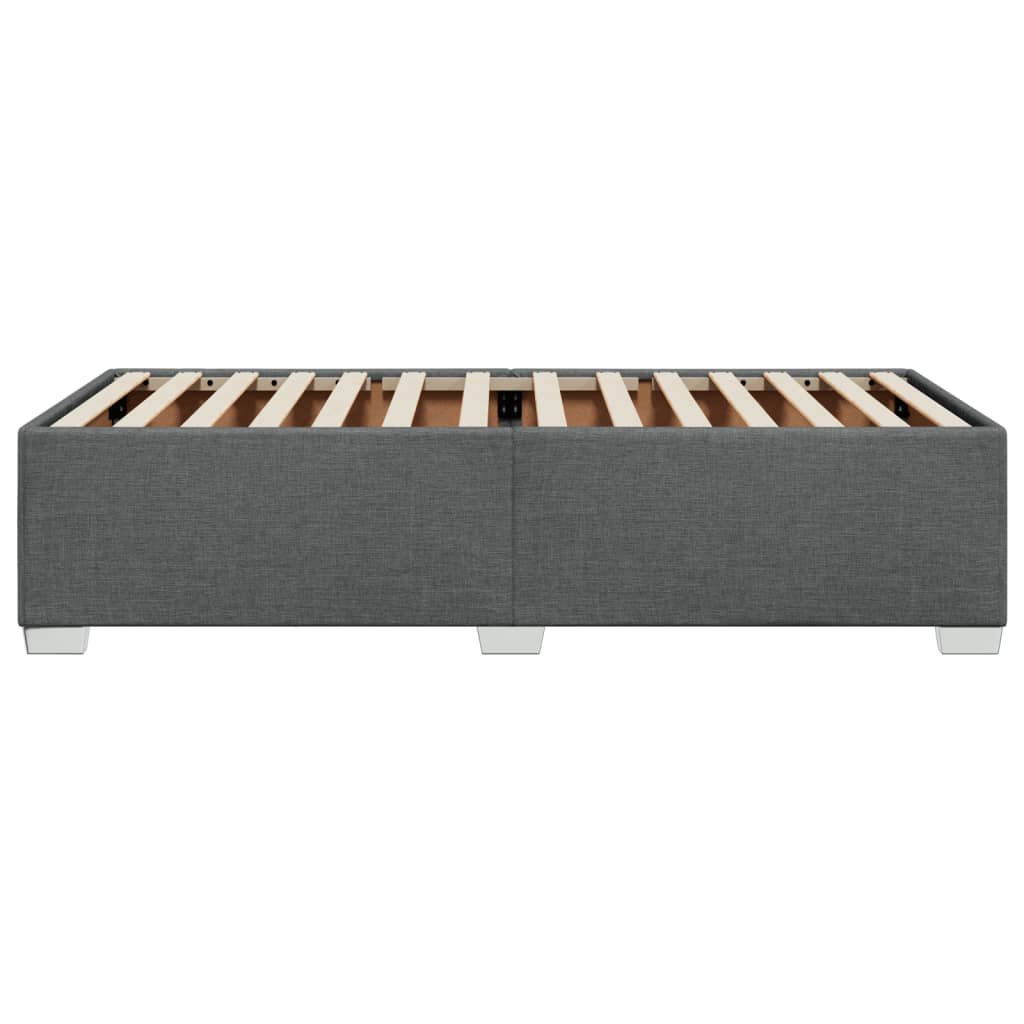 sötétszürke szövet ágykeret matrac nélkül 100x200 cm