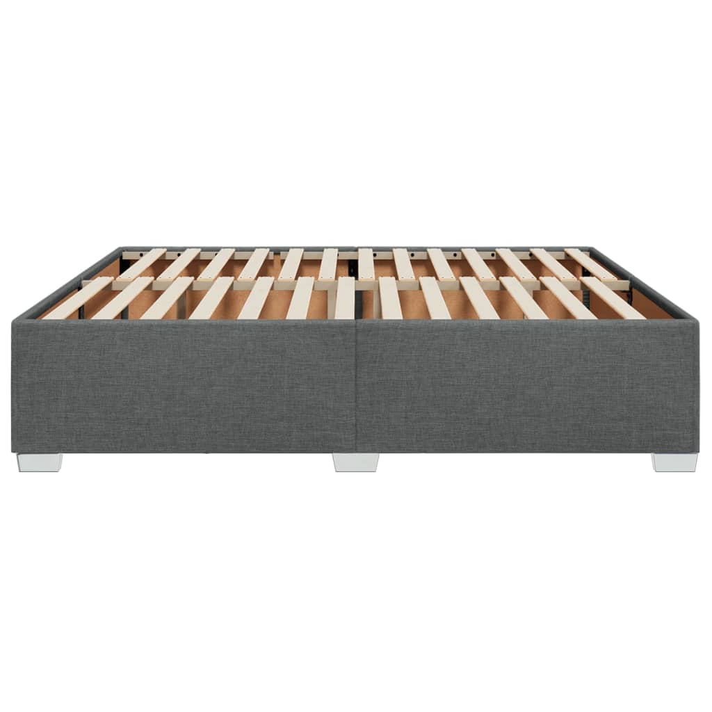 sötétszürke szövet ágykeret matrac nélkül 200 x 200 cm