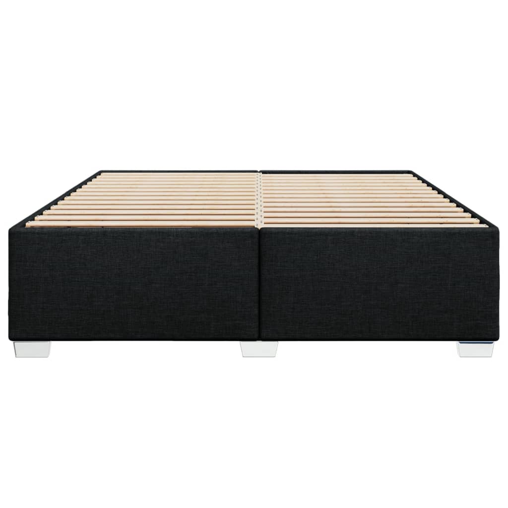 fekete szövet ágykeret matrac nélkül 200 x 200 cm