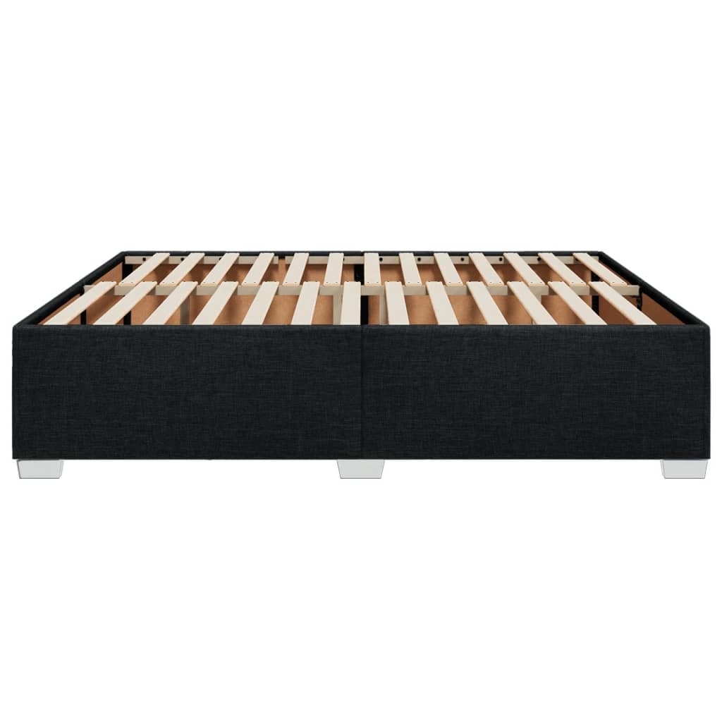 fekete szövet ágykeret matrac nélkül 200 x 200 cm