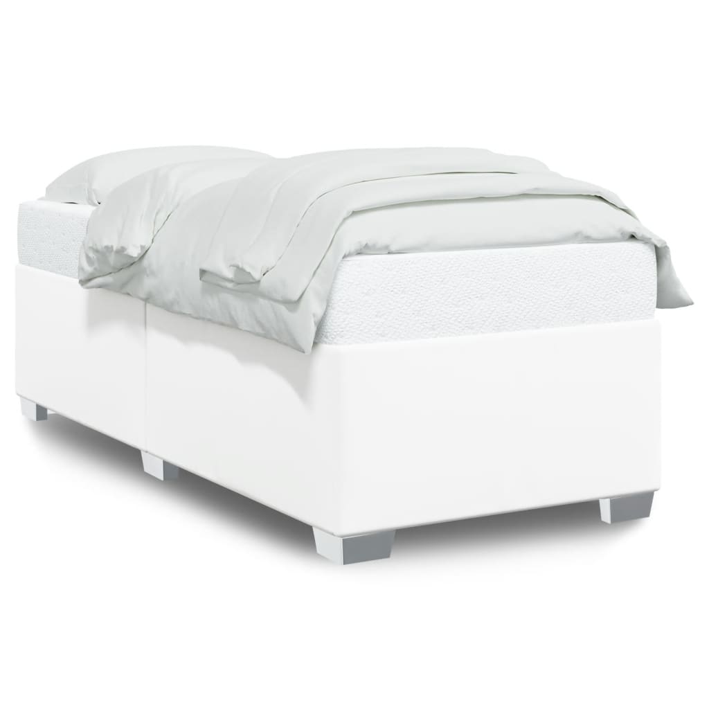 fehér műbőr ágykeret 90x190 cm