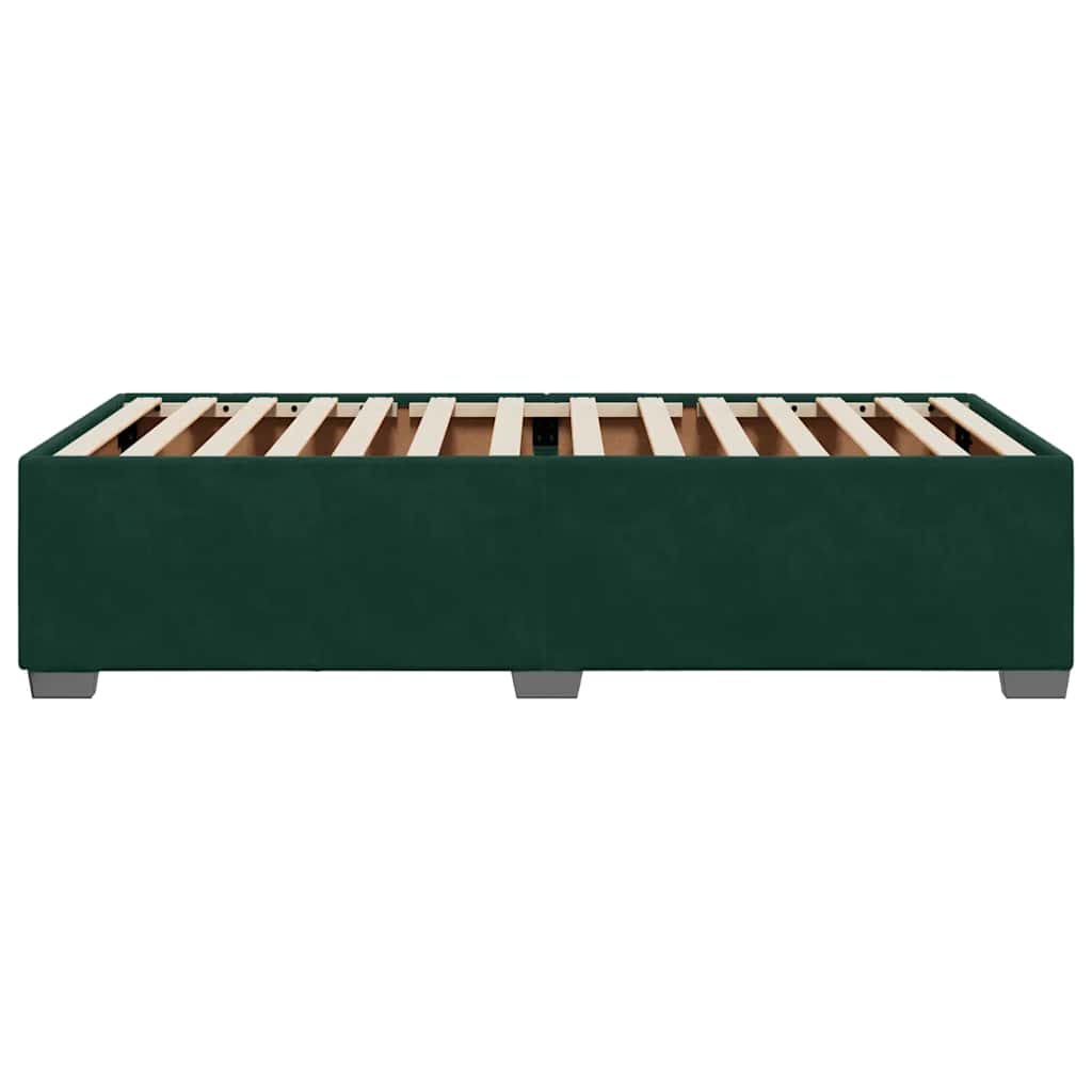 sötétzöld bársony ágykeret matrac nélkül 90x200 cm