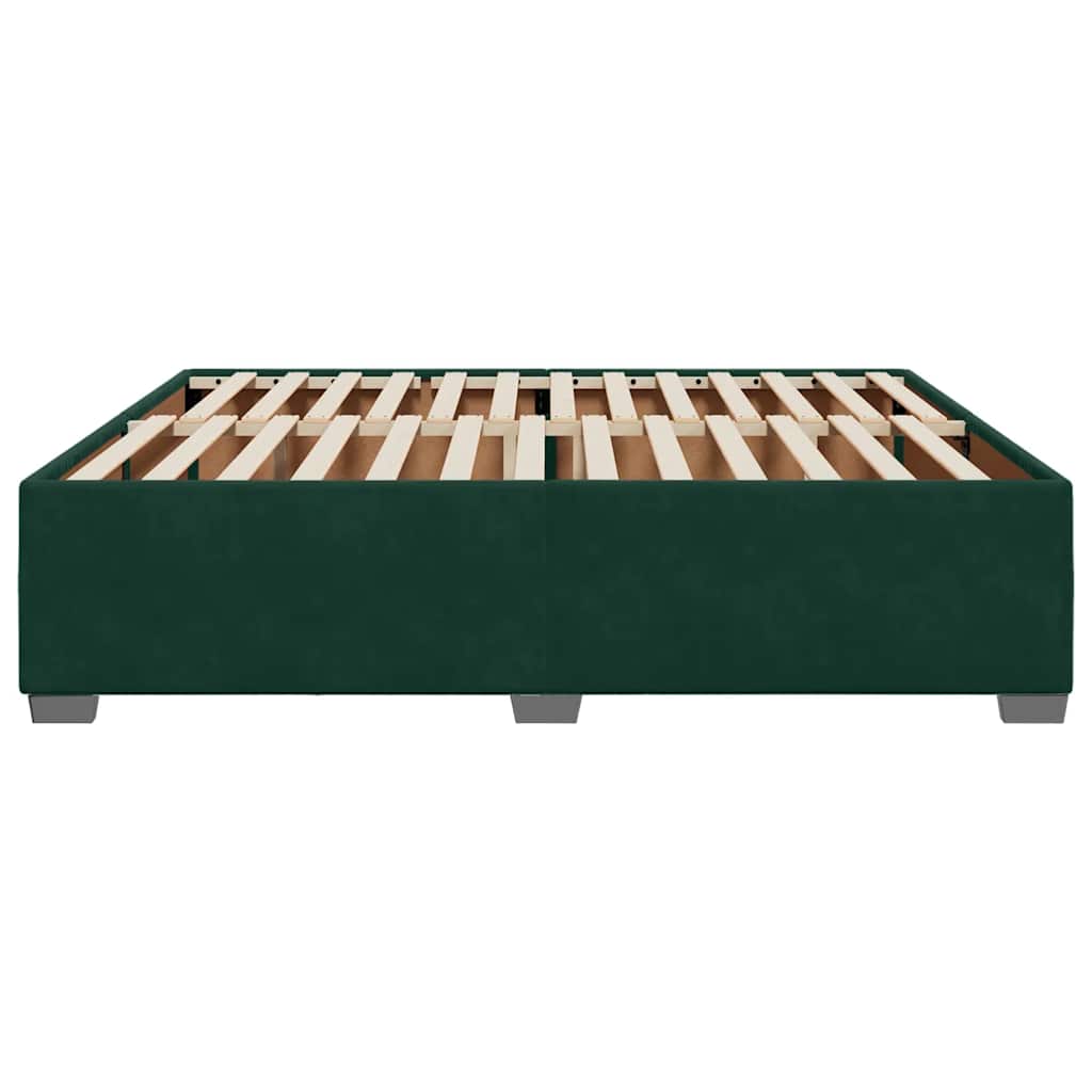 sötétzöld bársony ágykeret matrac nélkül 200x200 cm