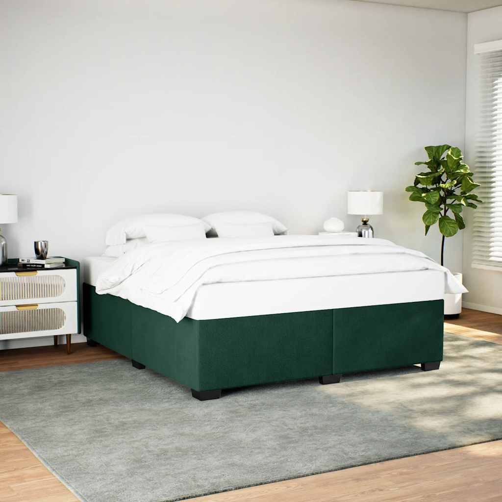 sötétzöld bársony ágykeret matrac nélkül 200x200 cm
