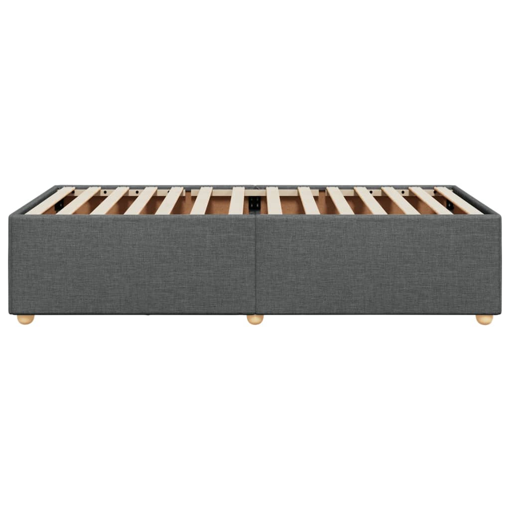 sötétszürke szövet ágykeret matrac nélkül 100x200 cm