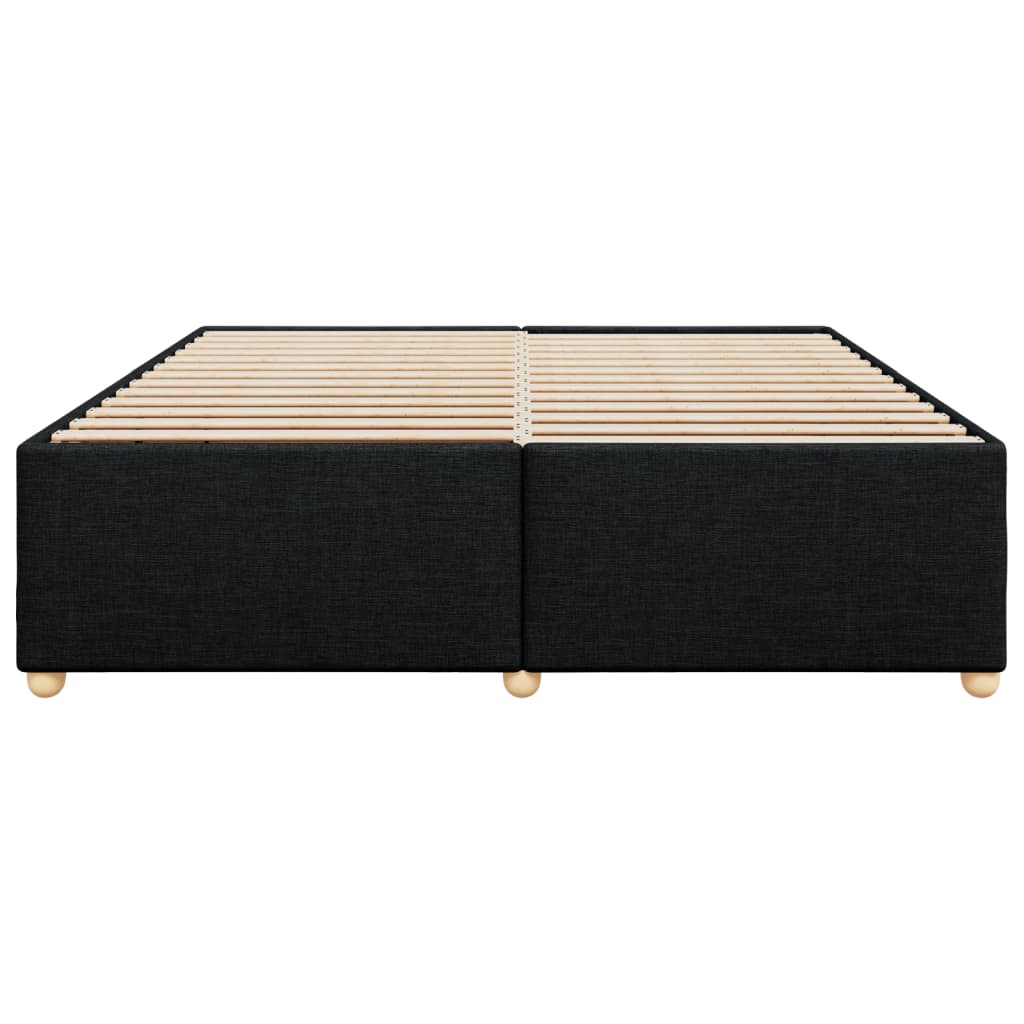 fekete szövet ágykeret matrac nélkül 200 x 200 cm